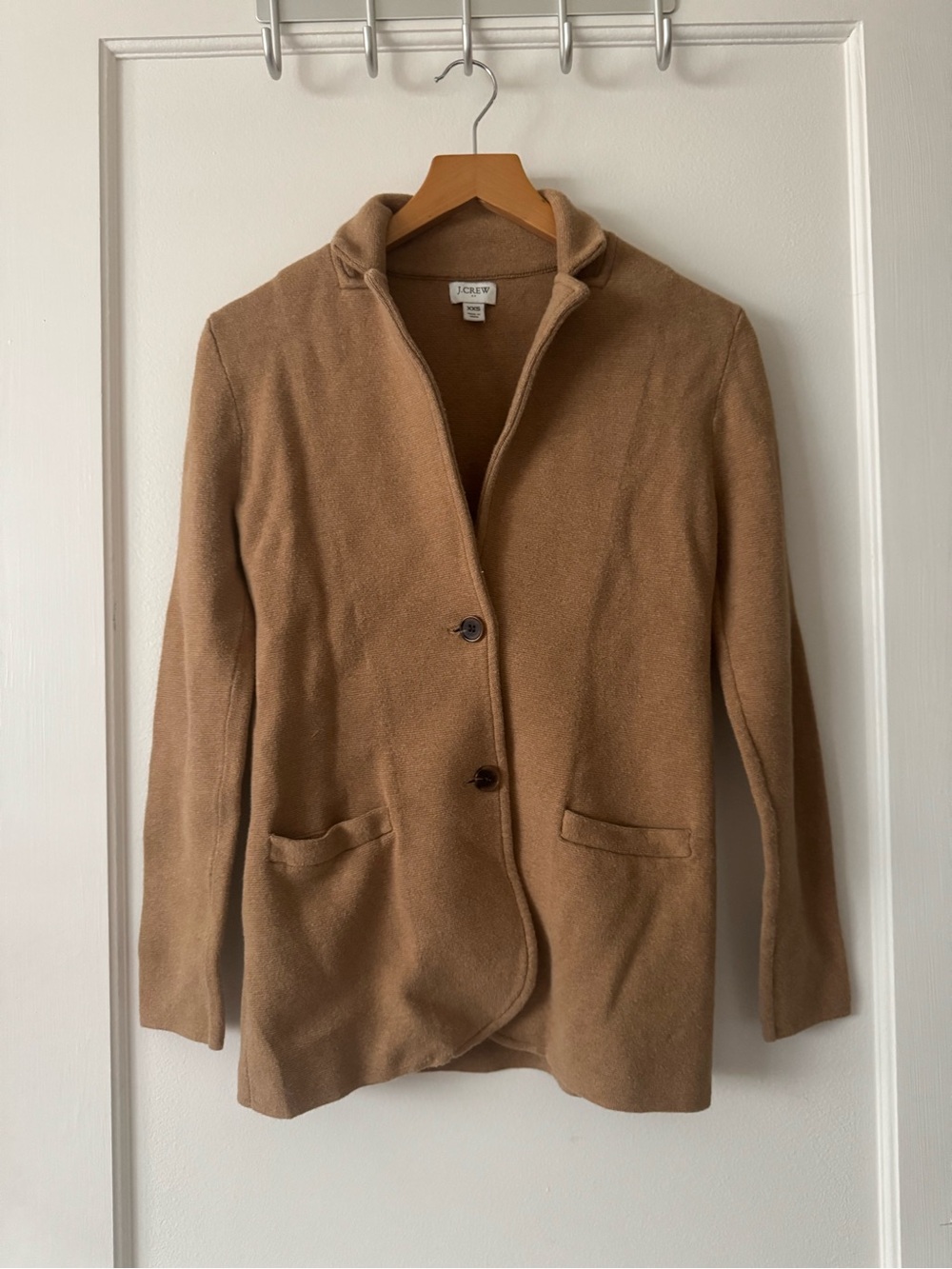 J. Crew Women's Camel Single-Breasted Cotton Button Down Jacket